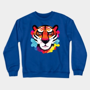 Tiger in Bold Colours Crewneck Sweatshirt